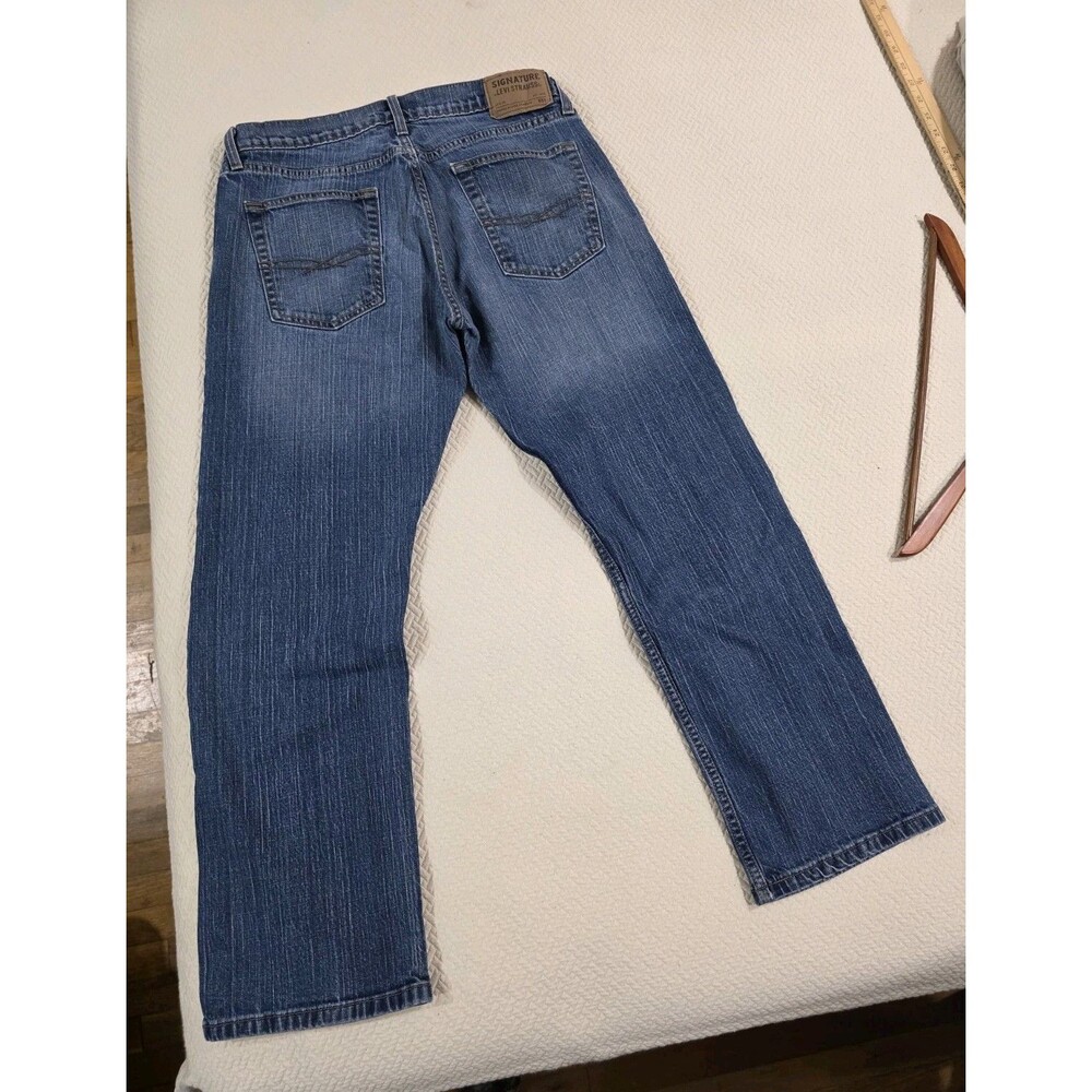 Signature by Levi Strauss Men S51 Straight Leg Jeans Medium Wash Blue W34 L30 - Picture 4 of 12